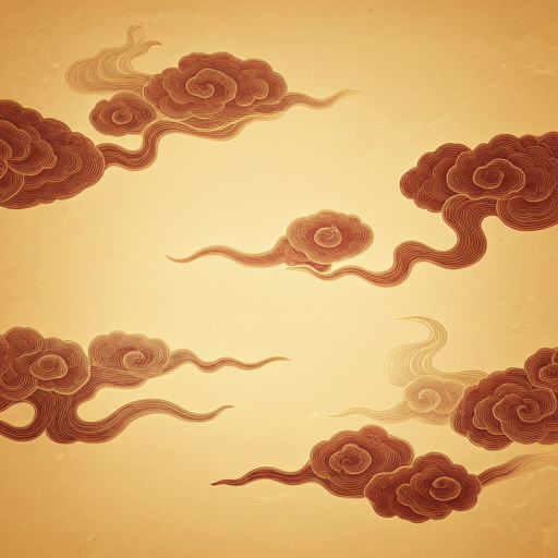 Stylized lucky clouds on warm parchment