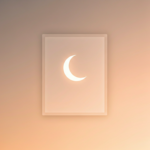 A silver crescent moon in warm light
